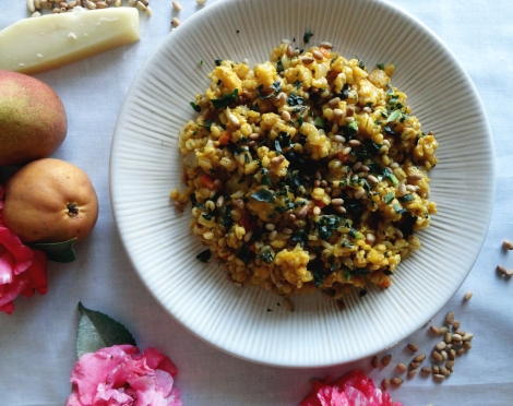cauliflower & barley risotto via the cheerful kitchen